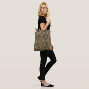Tote Bag Boot Cowboy et Casquette Inlay Motif sans couture