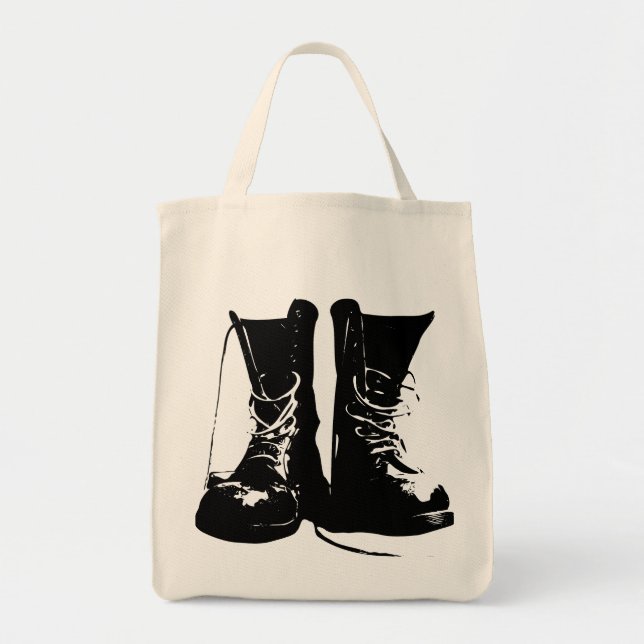 Tote Bag Boots (version noire) Épicerie Fourre-tout (Devant)