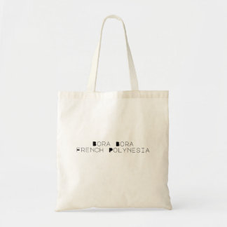 Tote Bag Bora Bora, Polynésie française Typographie noire