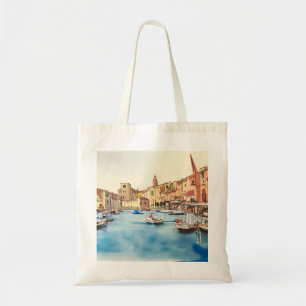 Tote Bag Bord De Mer Et Bateaux Dans Le Port, Italien