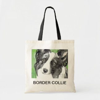Tote Bag Border Collie Aquarelle