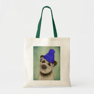 Tote Bag Bordure Terrier avec Casquette Bobble Bleu