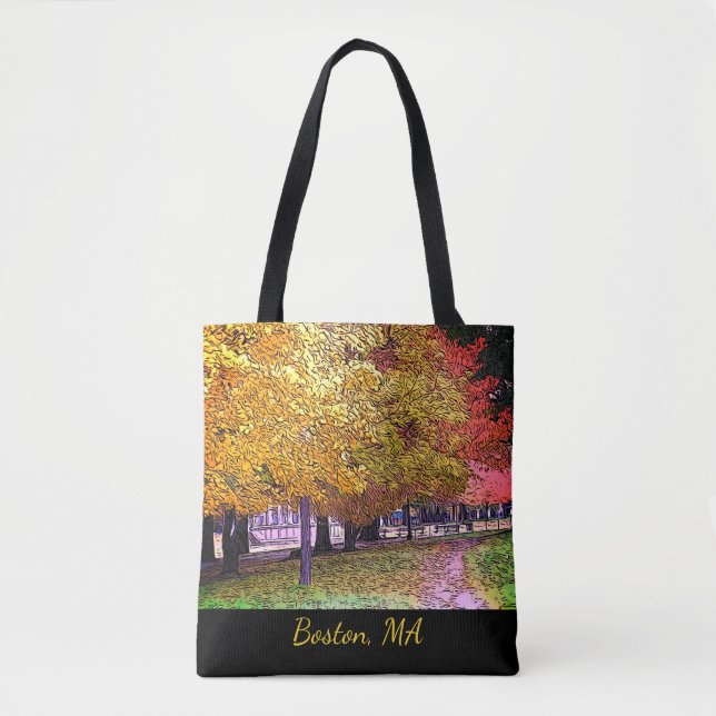 Tote Bag Boston, Massachusetts Fall Foliing (Devant)