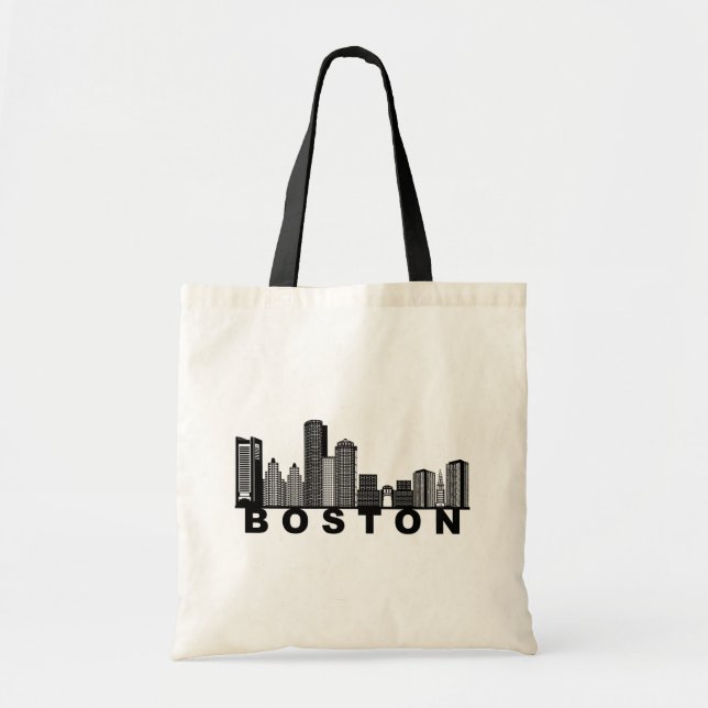 Tote Bag Boston Skyline Silhouette  (Devant)