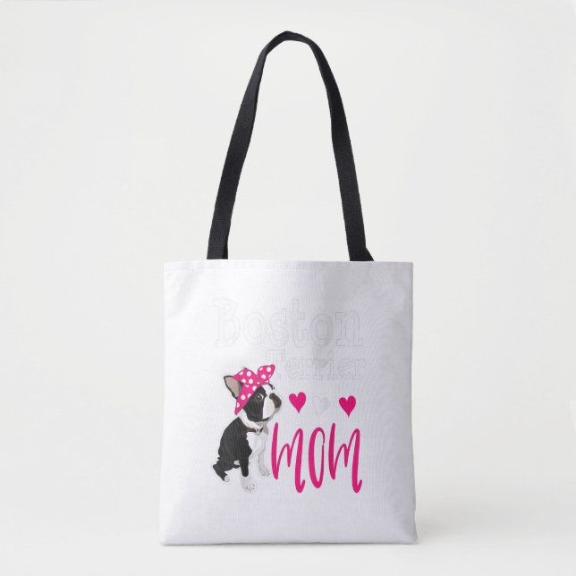 Tote Bag Boston Terrier Chien Maman Propriétaire Cute Funny (Devant)