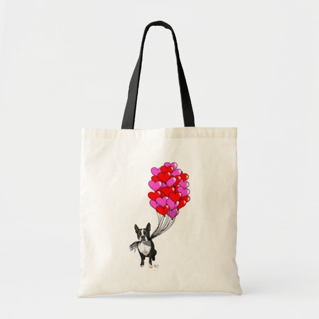 Tote Bag Boston Terrier Et Ballons (Devant)