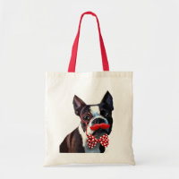 Boston Terrier Portrait avec Cravate Red Bow et 2
