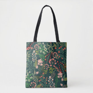 Tote Bag Botanique florale foncée sans Motif