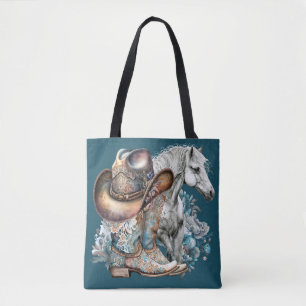 Tote Bag Botte de cheval Cowgirl bottes de cowboy casquette