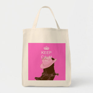 Tote Bag Bottes COWGIRL casquette rose garder calme