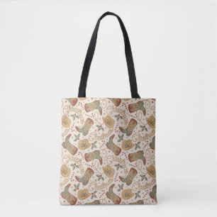 Tote Bag Bottes de Noël de l'Ouest et Motif Casquette