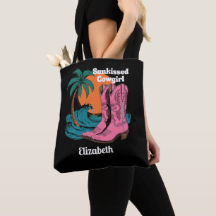 Tote Bag Bottes Western Cowgirl Caressées par le Soleil Vag