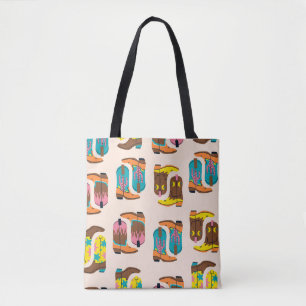 Tote Bag Bottes Wild West Cowboy : Motif de concept de mode