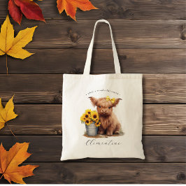 Tote Bag Bouche de tournesol de vache Highland