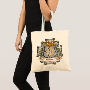 Tote Bag Bouclier de la Couronne Royale Nom de famille