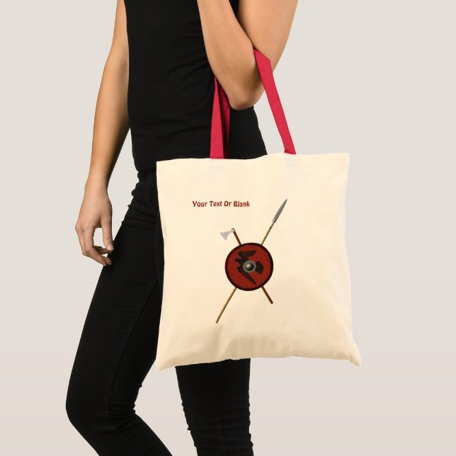 Tote Bag Bouclier Et Armes De Corbeau Viking (Devant (produit))