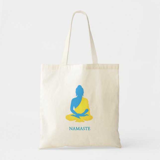 Tote Bag Bouddha bleu namaste (Devant)