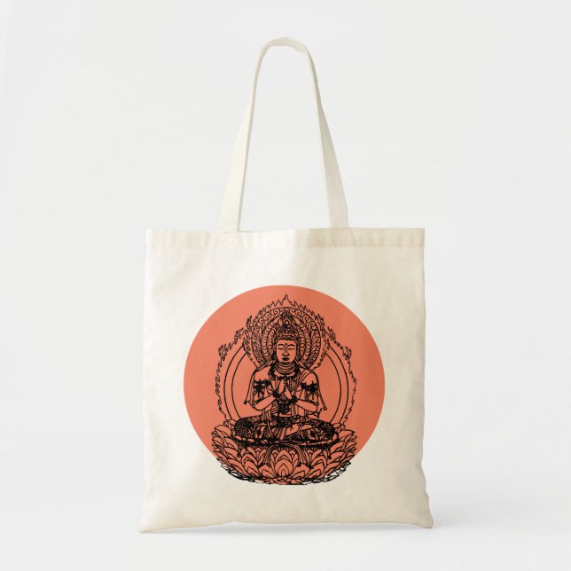 Tote Bag Bouddha lotus (Devant)