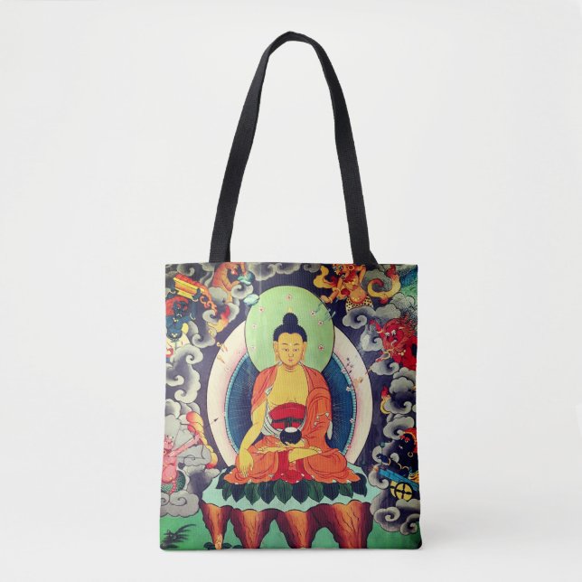 Tote Bag Bouddha Shakyamuni peinture, Himalaya - Népal (Devant)