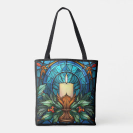 Tote Bag Bougie de Noël Vitrail
