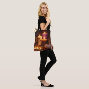 Tote Bag Bougies Envoûtantes de Sorcière Mystique Cœur de R