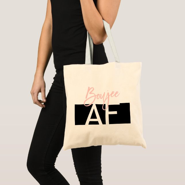 Tote Bag Boujee AF Citation populaire Typographie de fille  (Devant (produit))