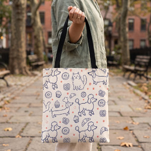 Tote Bag Boulangerie Chien Chat Navy