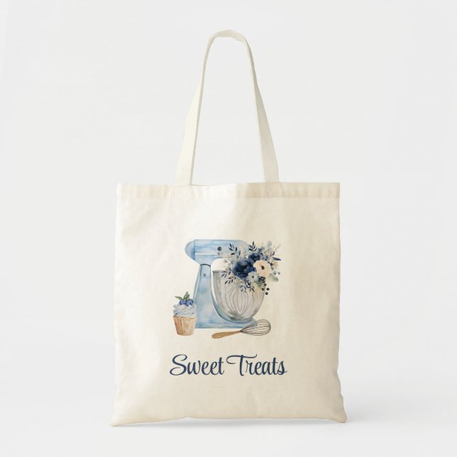 Tote Bag Boulangerie de mélange bleu (Devant)