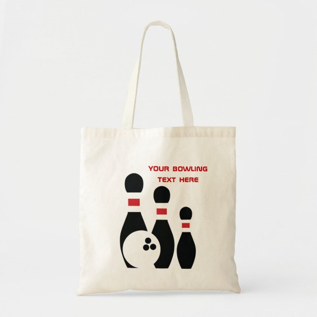 Tote Bag Boule de bowling et broches personnalisées (Devant)