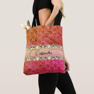 Tote Bag Boule de diamant rose chaud