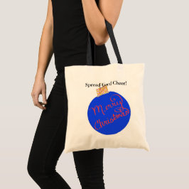 Tote Bag Boule de Noël rouge bleu