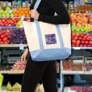 Tote Bag Boule Disco Bleu super & Violet Personnalisée