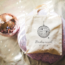 Tote Bag Boule Disco Minimaliste | Bridesmaid Wedding Party