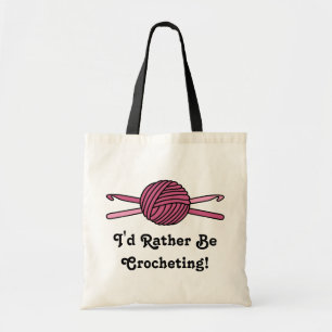 Tote Bag Boule rose des crochets de fil et de crochet