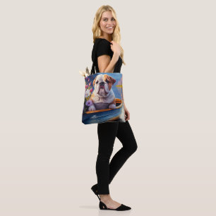 Tote Bag Bouledogue anglais sur une pagaie : Une aventure p