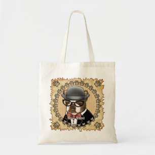 Tote Bag Bouledogue de Boston portant des lunettes