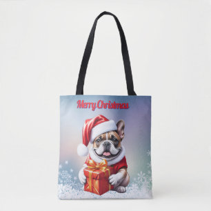 Tote Bag Bouledogue français avec cadeau Noël