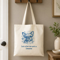 Bouledogue français bleu doodle ligne art frenchie