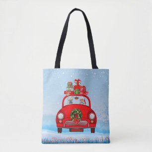 Tote Bag Bouledogue français dans une voiture avec le Père 