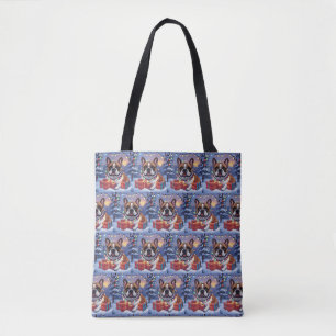 Tote Bag Bouledogue français French Bulldog Noël