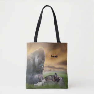 Tote Bag Bouledogue Français Meilleurs amis French Bulldo