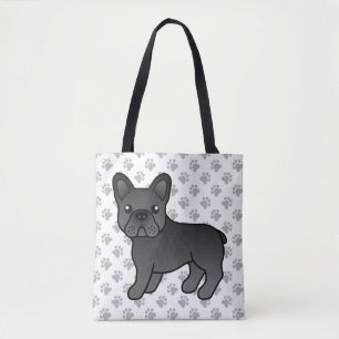 Tote Bag Bouledogue Français Noir Chien de Dessin Animé Mig