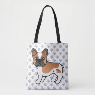 Tote Bag Bouledogue français pie rouge mignon chien de dess