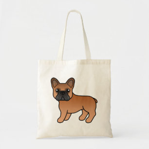 Tote Bag Bouledogue Français Rouge Mignon Chien de Dessin A