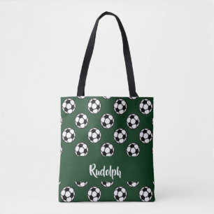 Tote Bag Boules de football motif vert
