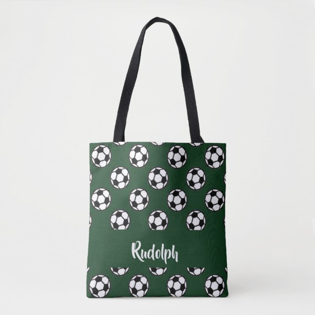 Tote Bag Boules de football motif vert (Devant)