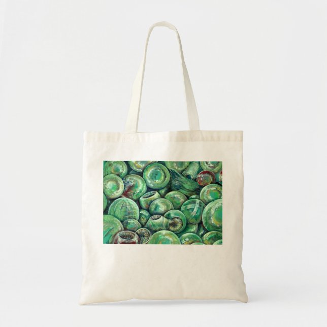 Tote Bag Boules de Noël vertes (Devant)