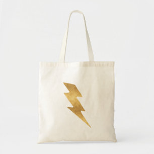 Tote Bag Boulon de foudre en or métallique