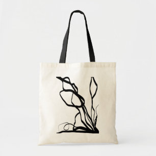 Tote Bag Bouquet Blanc : Abstrait blanc & noir
