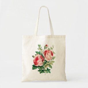 Tote Bag Bouquet coloré Vintage Aquarelle Rose Fleurs